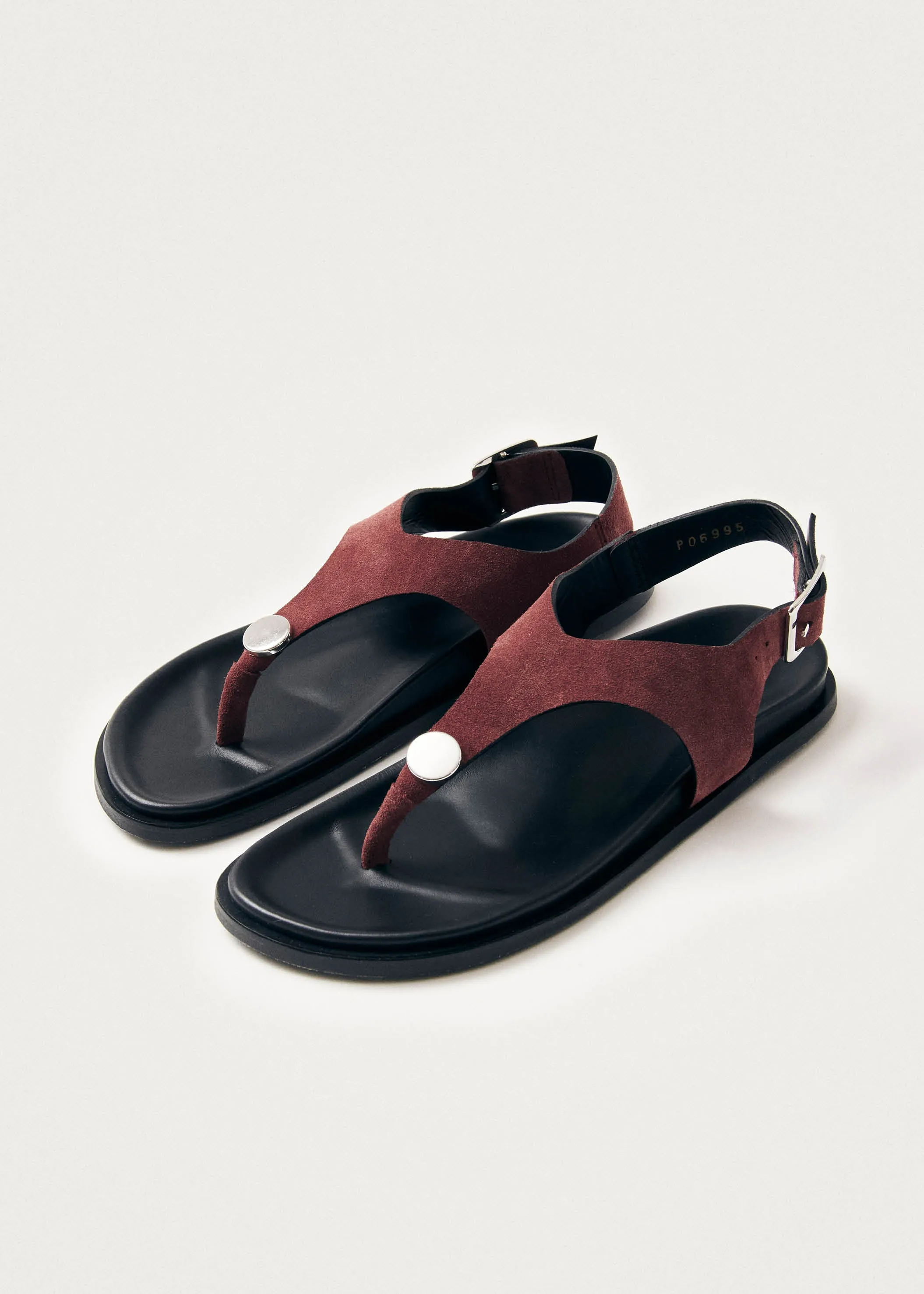 Harbor Suede Burgundy Leather Sandals