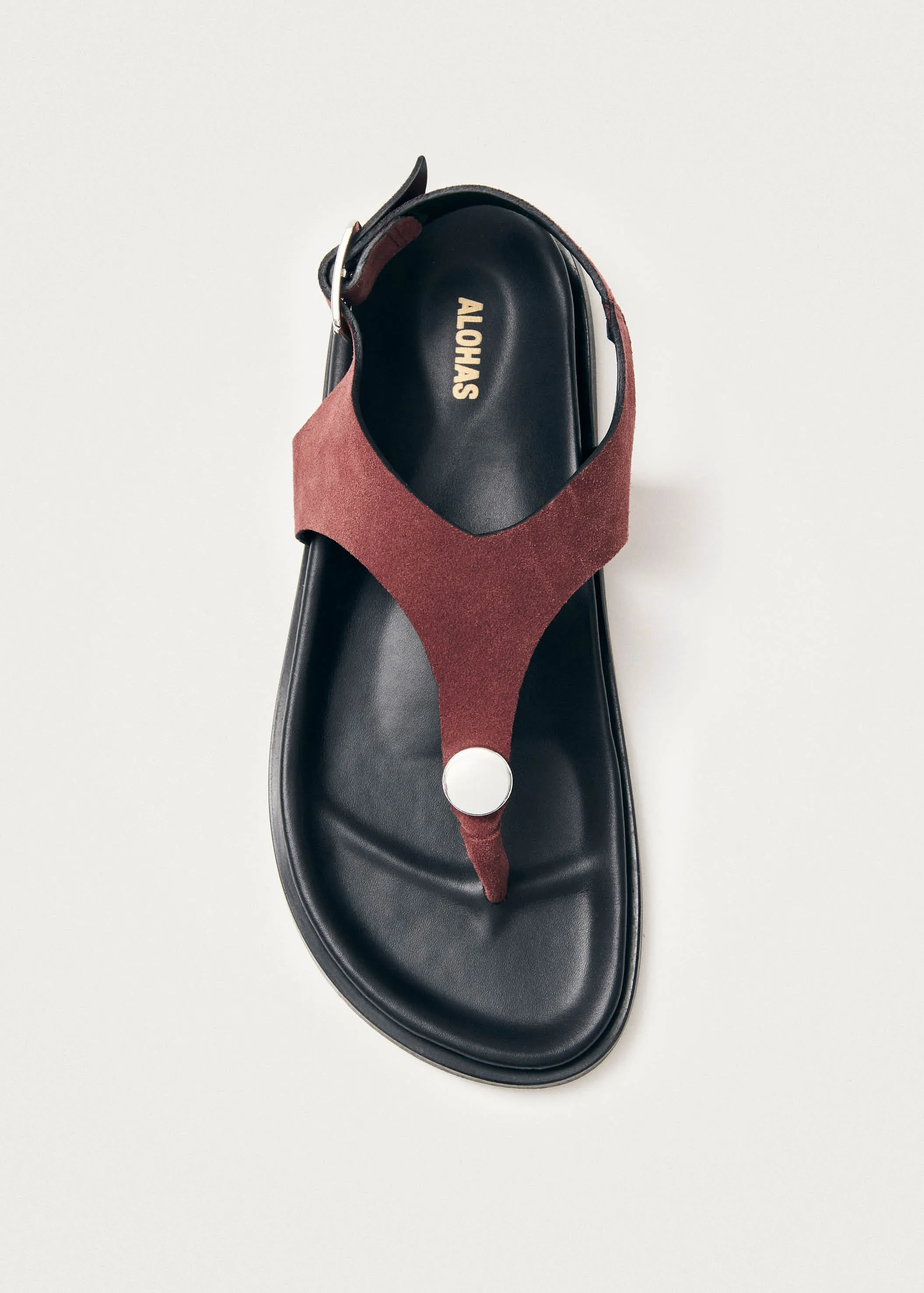 Harbor Suede Burgundy Leather Sandals