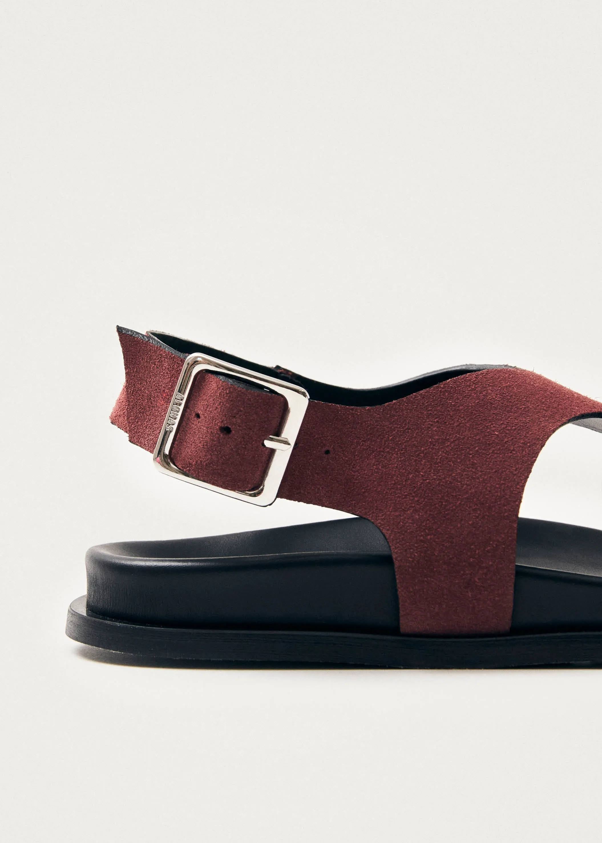 Harbor Suede Burgundy Leather Sandals