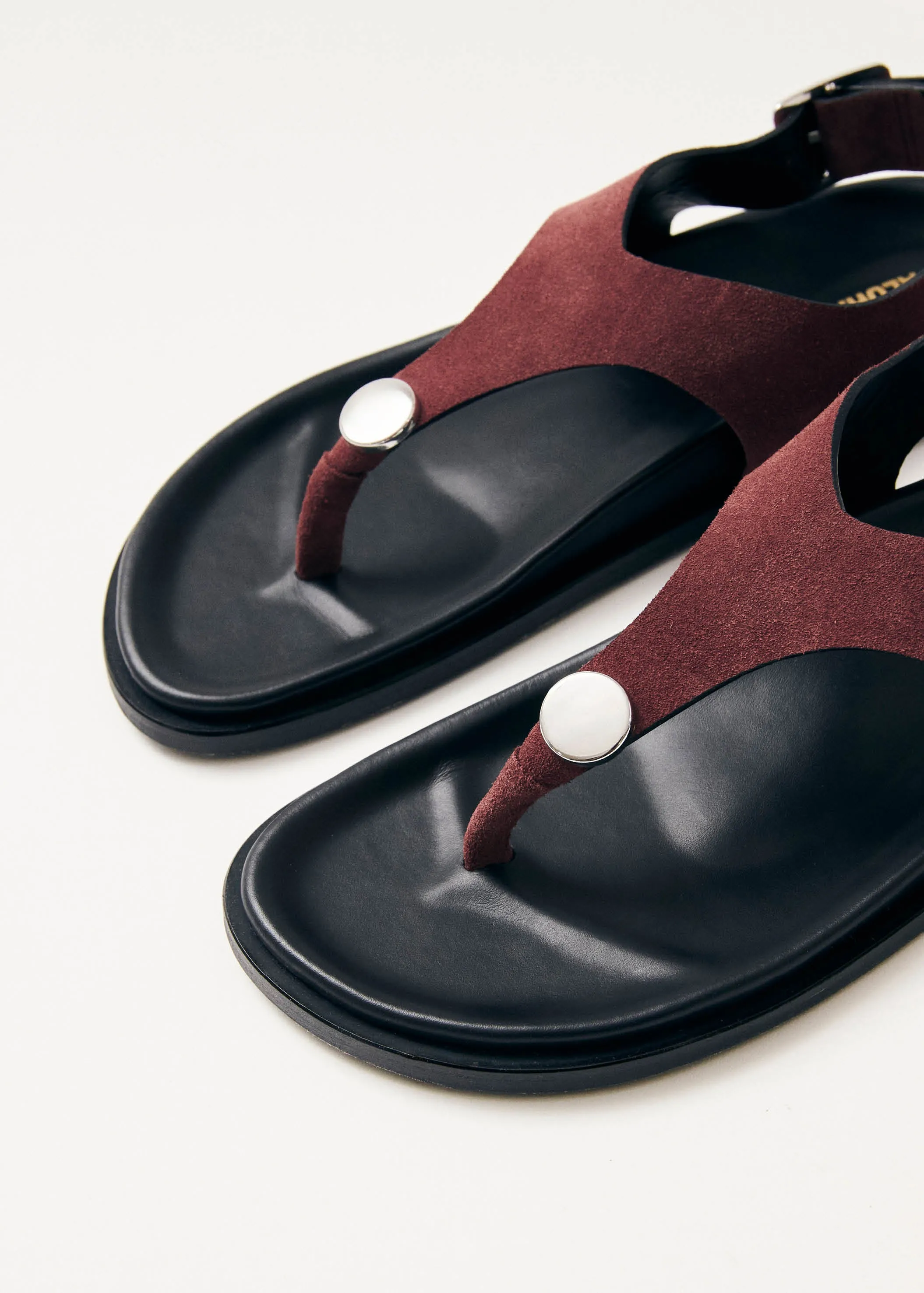 Harbor Suede Burgundy Leather Sandals