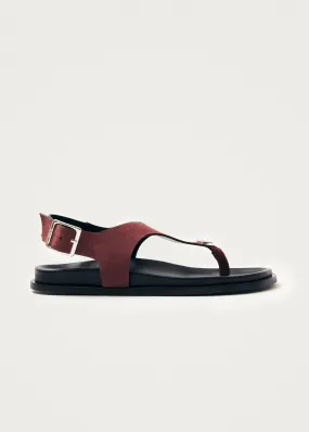 Harbor Suede Burgundy Leather Sandals