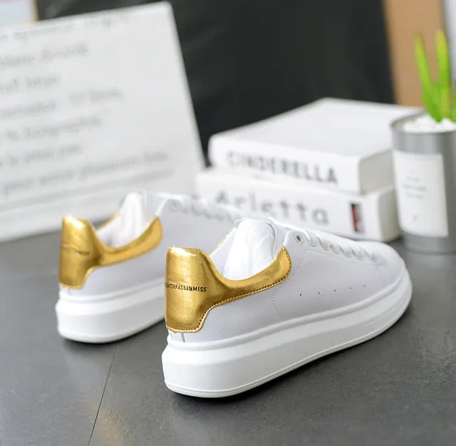 Hot Men's White Sneakers Women's Fashion Vulcanize Shoes size 36-44 High quality HIP HOP Shoes Platform Lace-up running Shoe