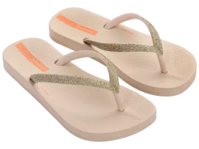 Ipanema Kid's Ana Sparkle Flip Flop - Beige / Beige