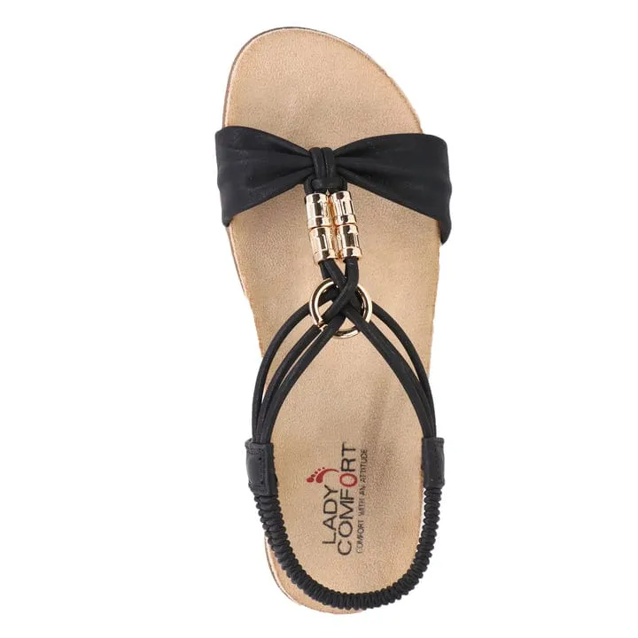 Lady Comfort Women's Brianna 03 Sandals- Black