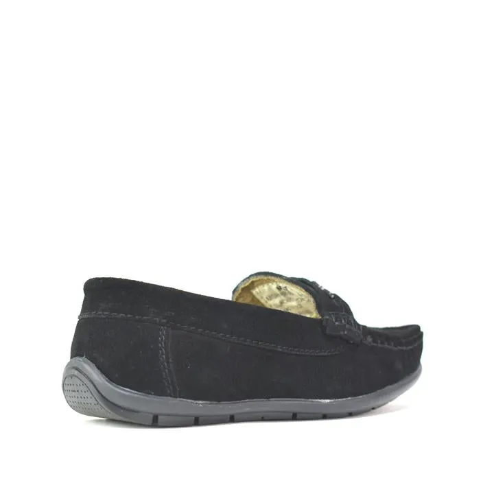 Loafers for Boys Black Suede