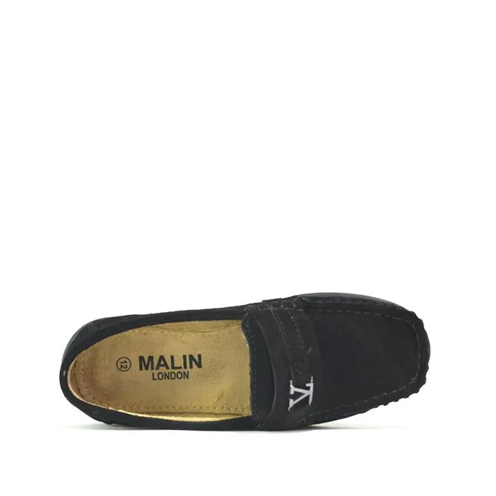 Loafers for Boys Black Suede