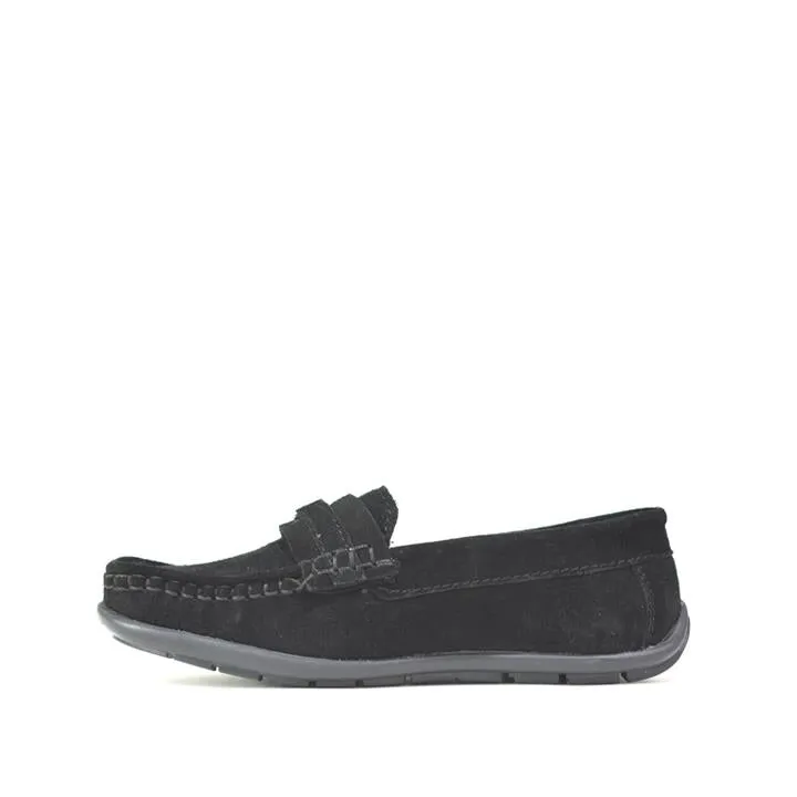 Loafers for Boys Black Suede