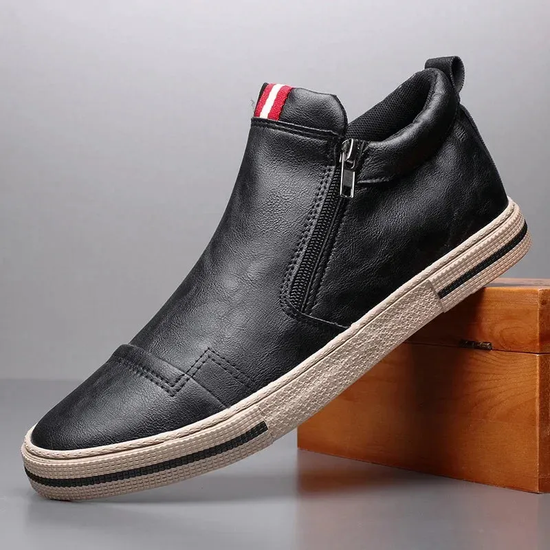 Massoins Leather Mid Top Canvas Shoe