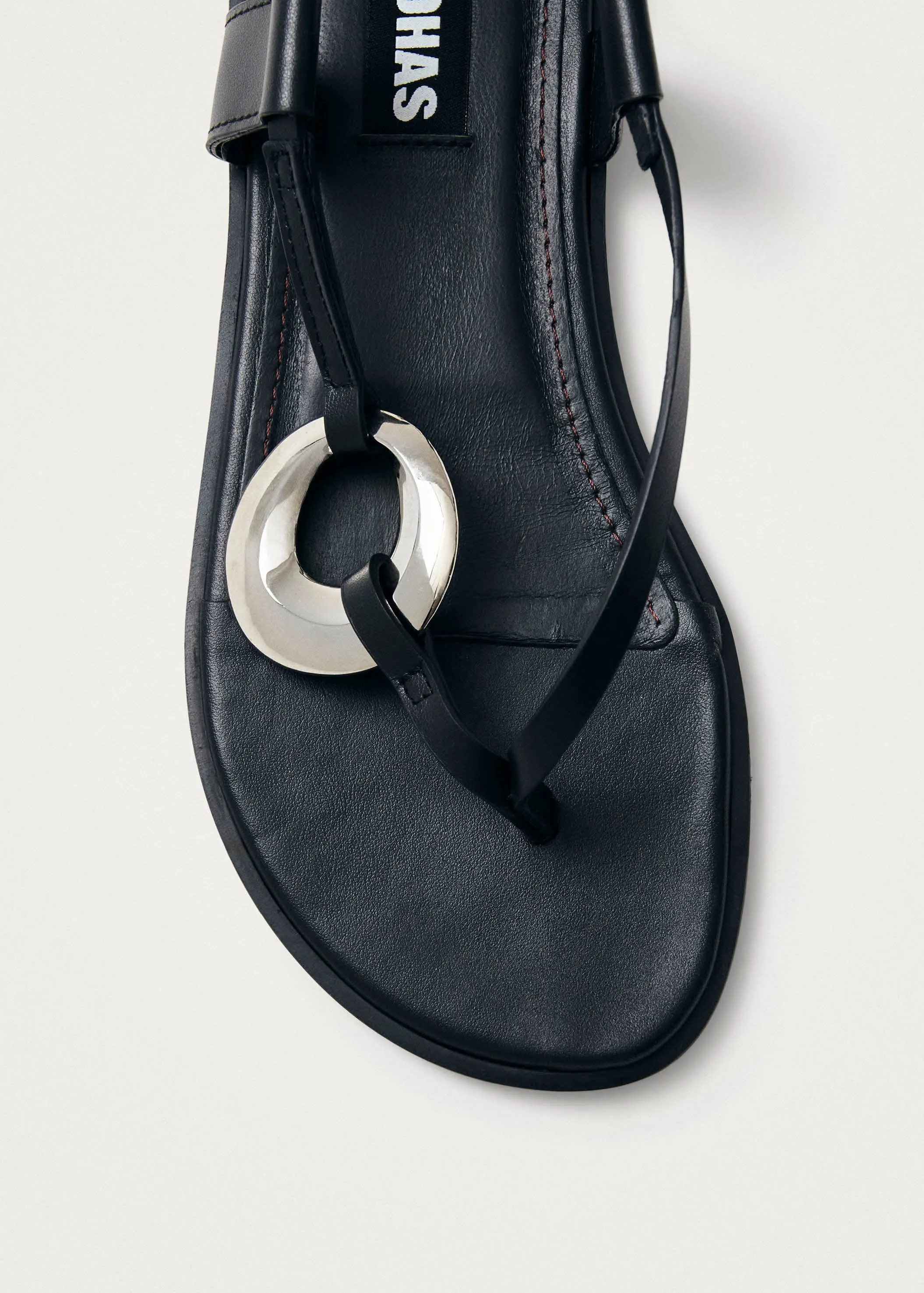 Morosia Black Leather Sandals