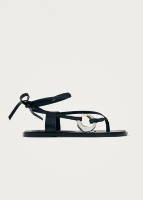 Morosia Black Leather Sandals