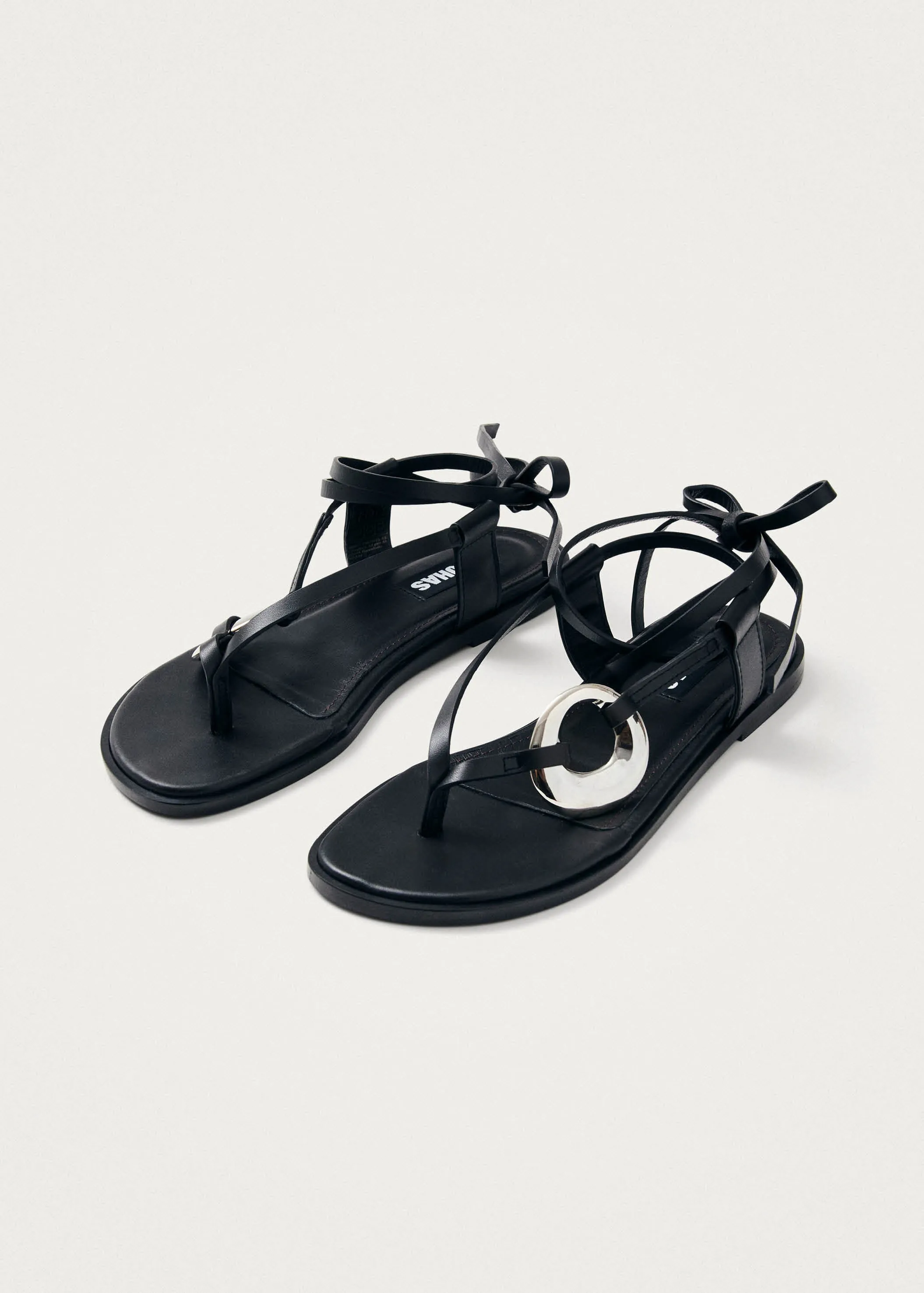 Morosia Black Leather Sandals