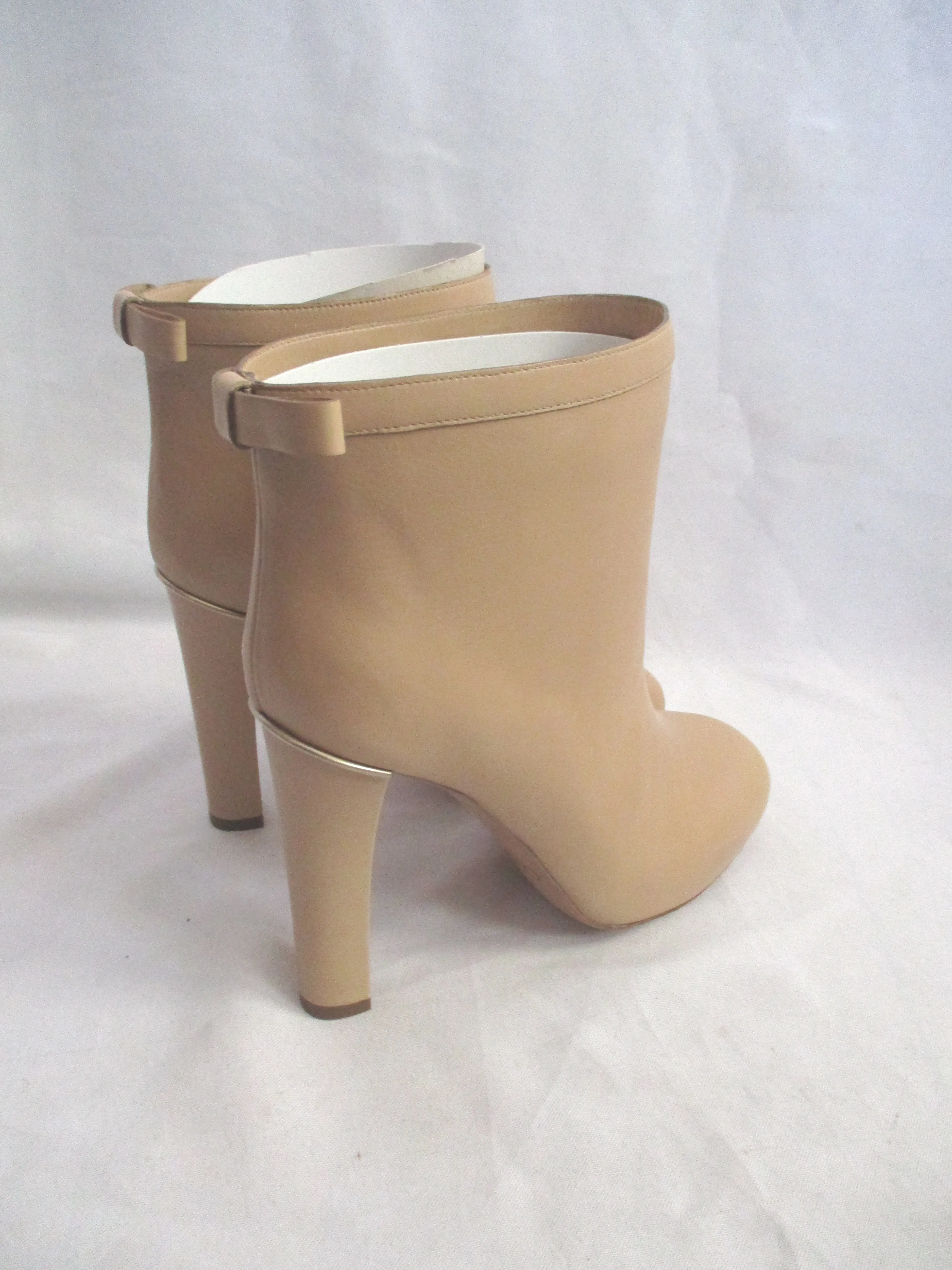 NEW CHLOE TALCO CALF Leather Bootie Ankle Boot 36 TAUPE NIB High Heel