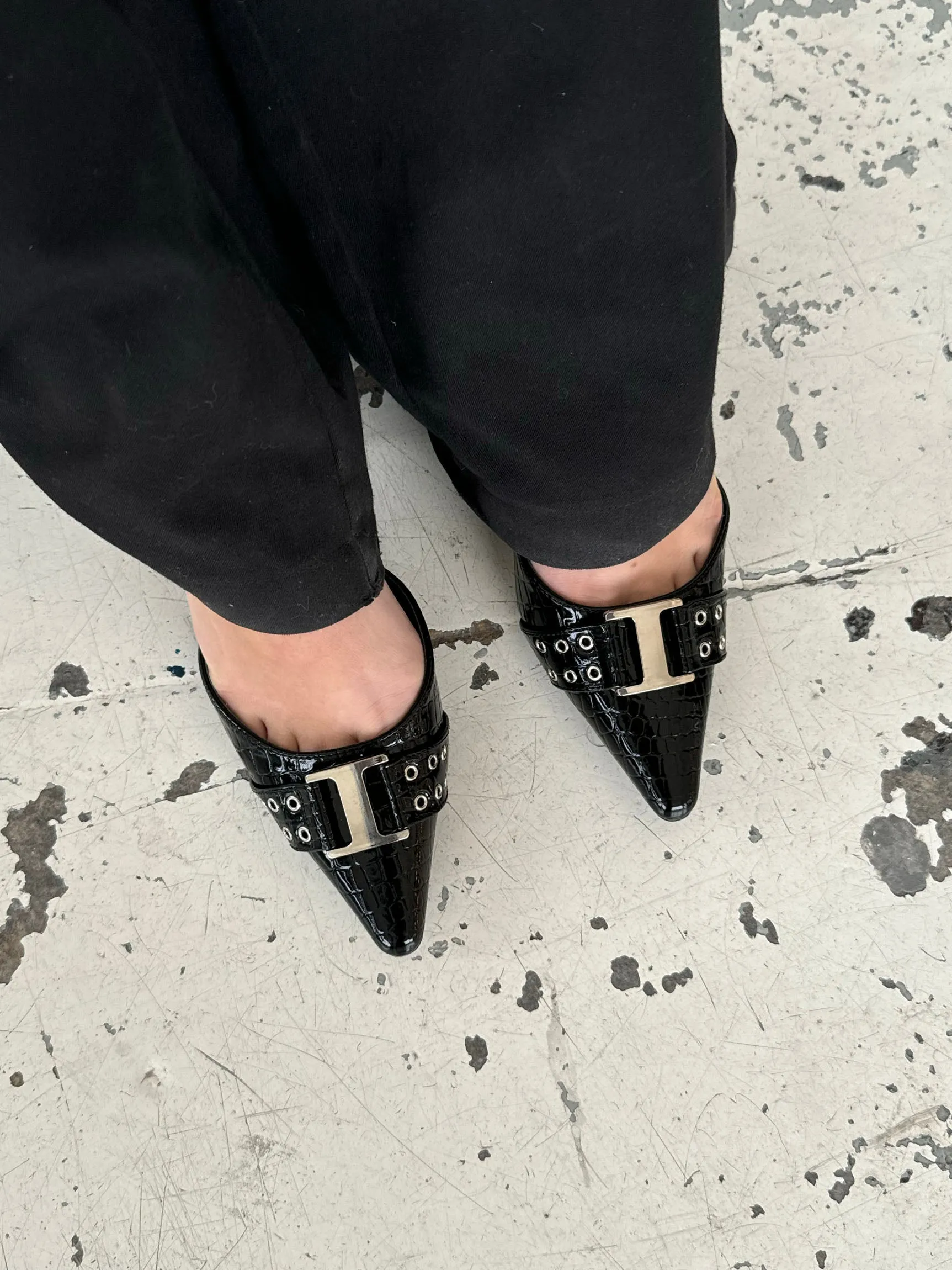 Nida slingback heels with buckle - Black