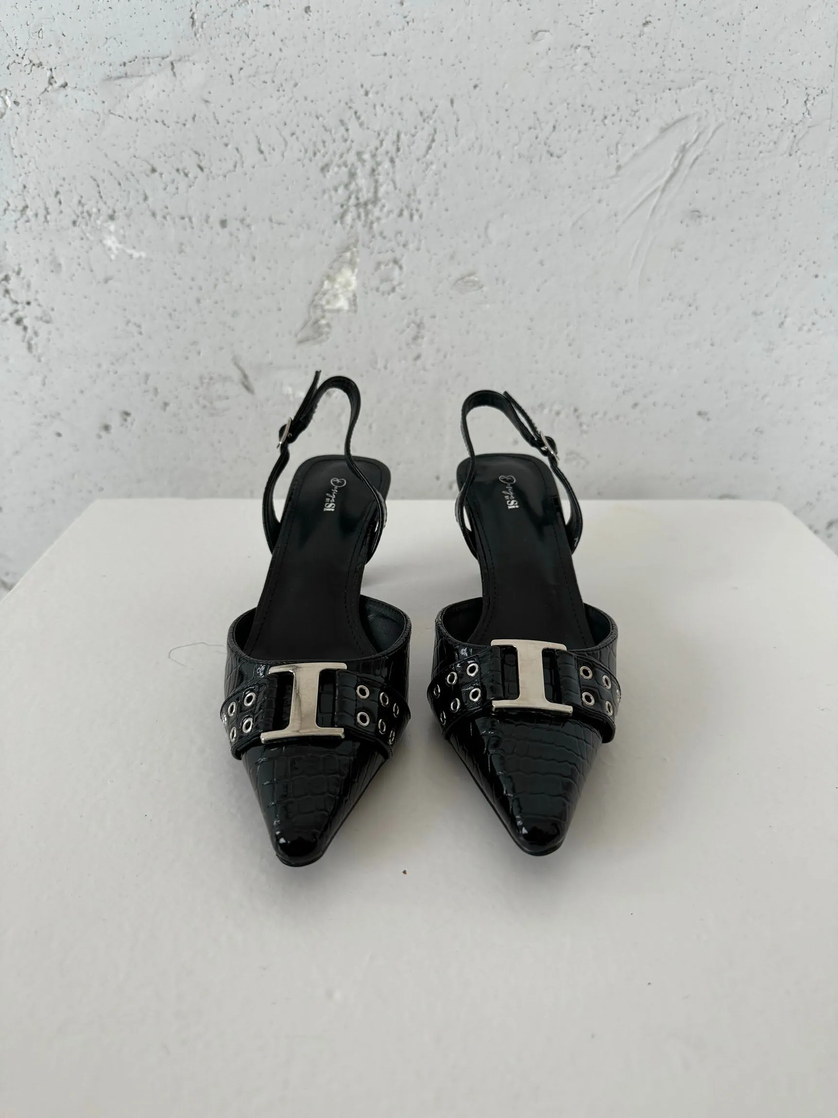 Nida slingback heels with buckle - Black