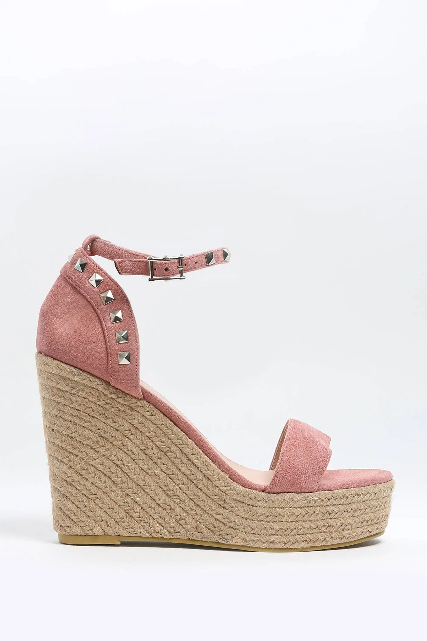 Pink Studded Wedge Sandal