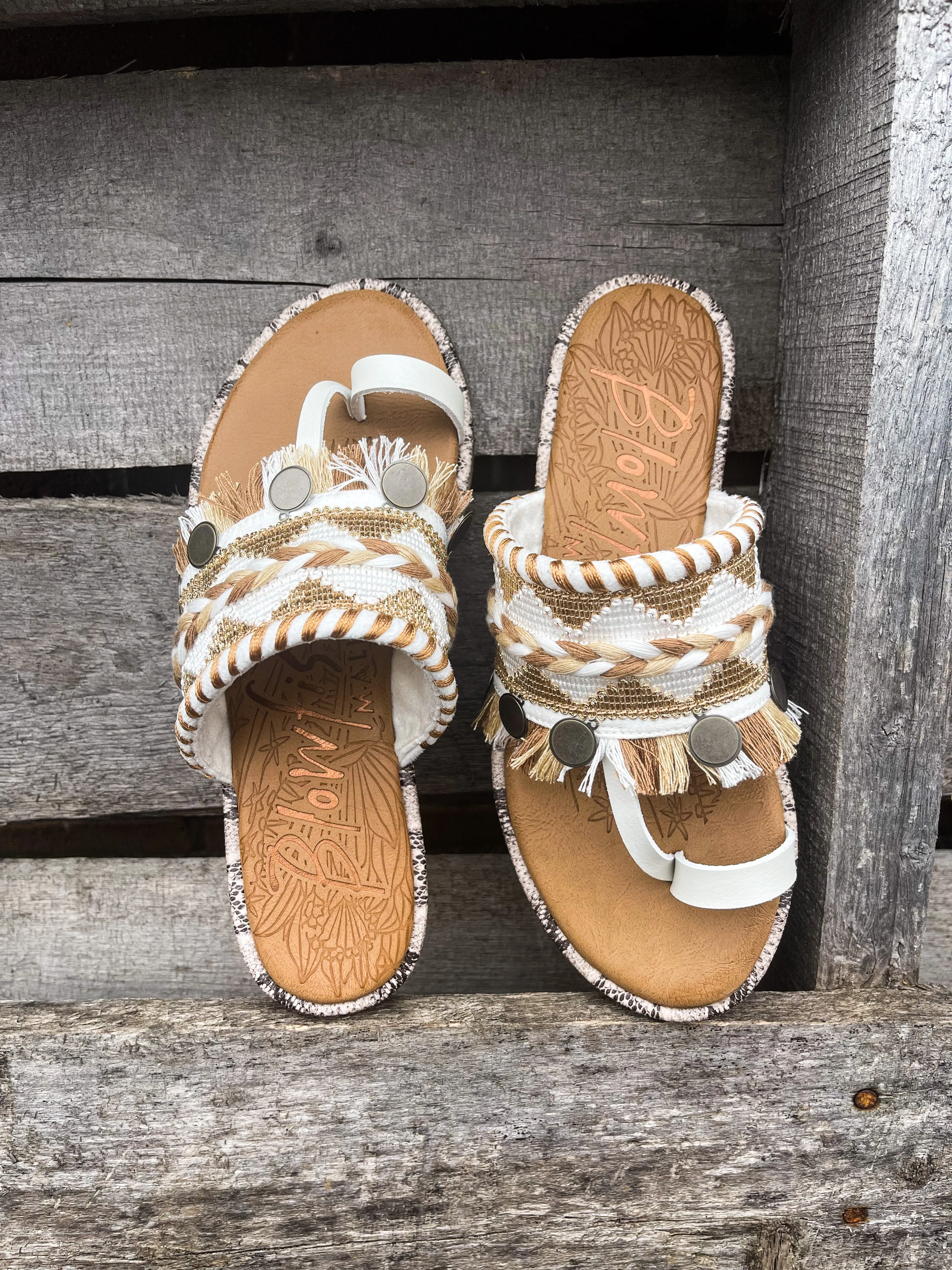 Raelynn Pearl White Blowfish Sandal