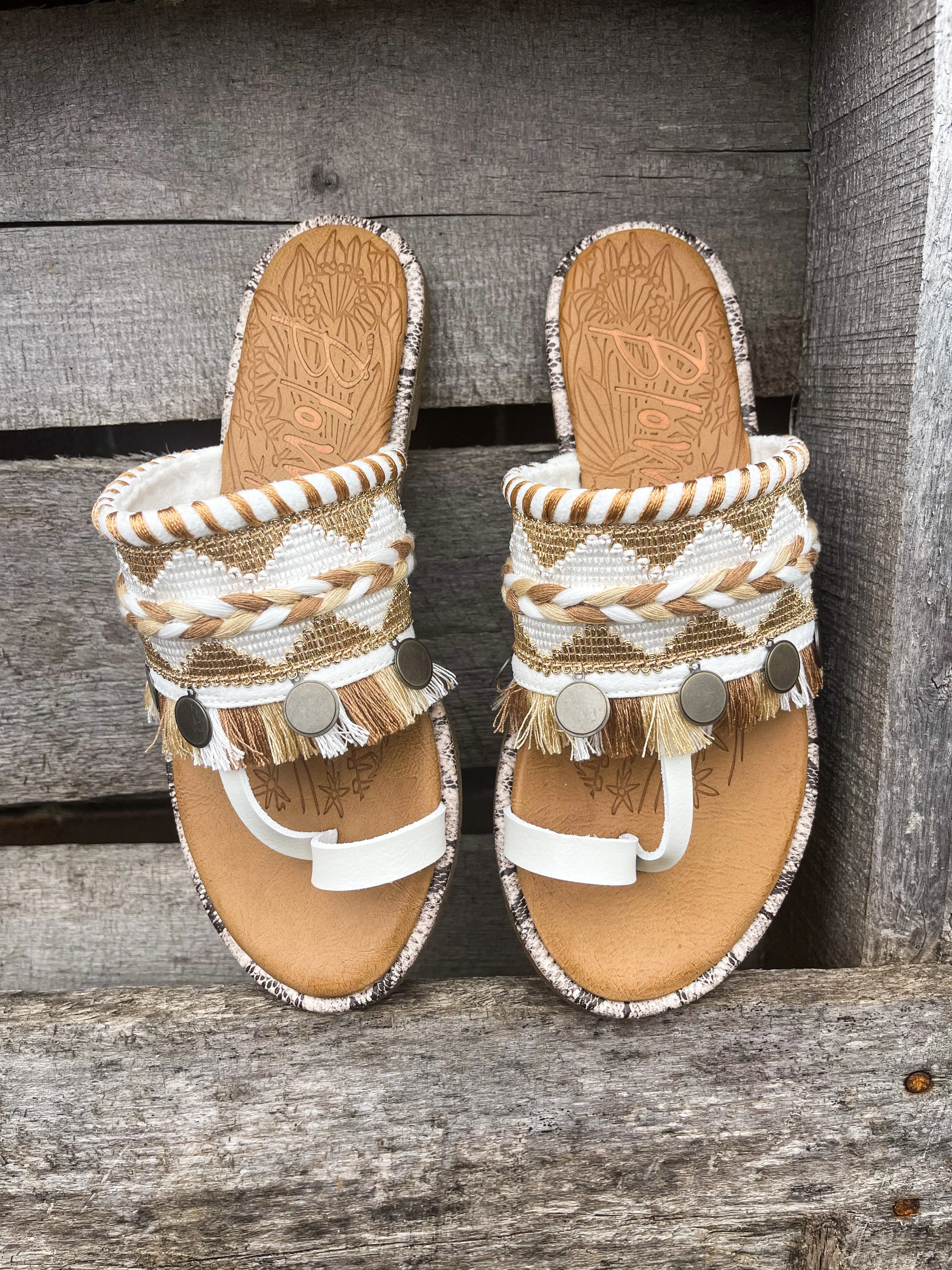 Raelynn Pearl White Blowfish Sandal
