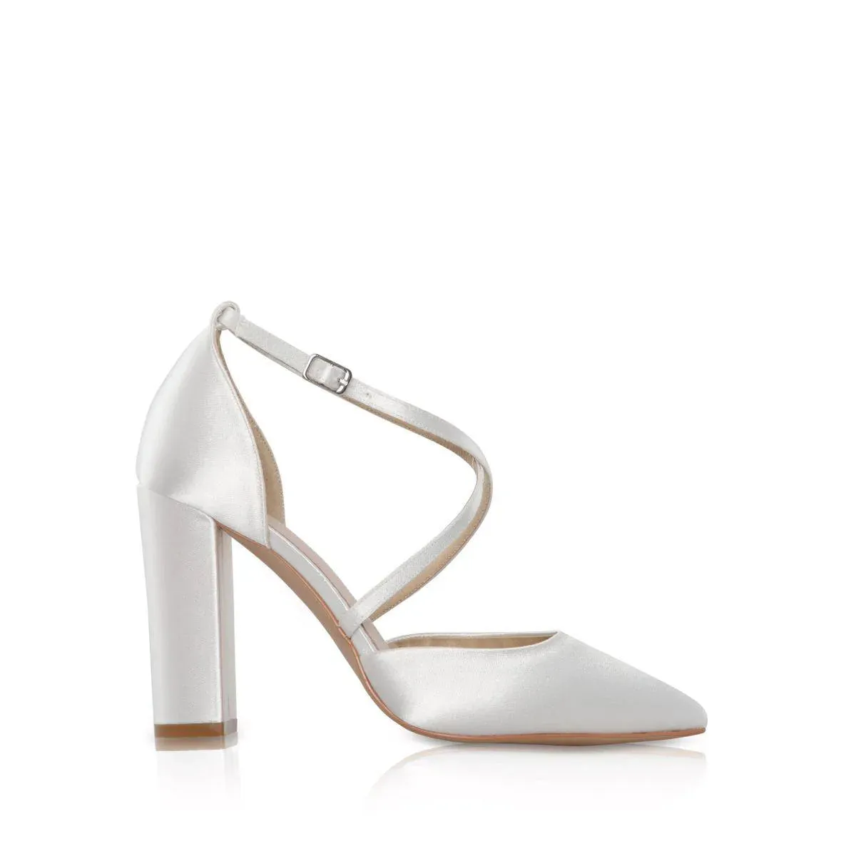 Satin Wedding Shoes with Block Heel, By Perfect Bridal, KIERA