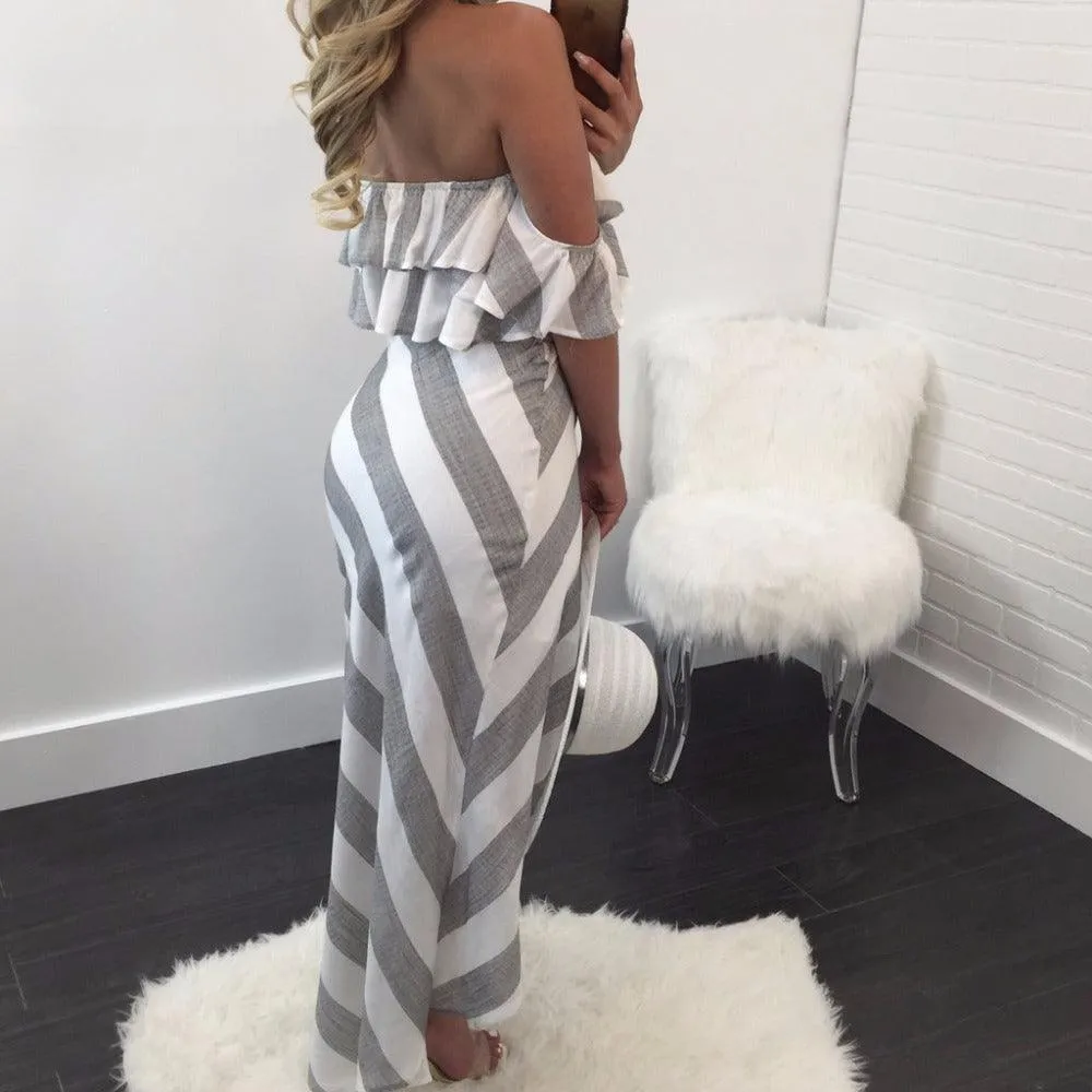 SAVANNAH’S STRIPED TWO-PIECE SKIRT SET