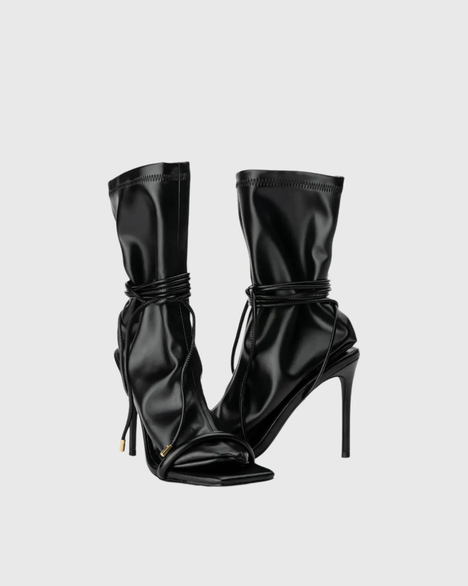 Sesen Hybrid Sock Mid Calf Boots In Black