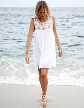 Show Me Your Mumu Baskin Mini Dress in White Crisp