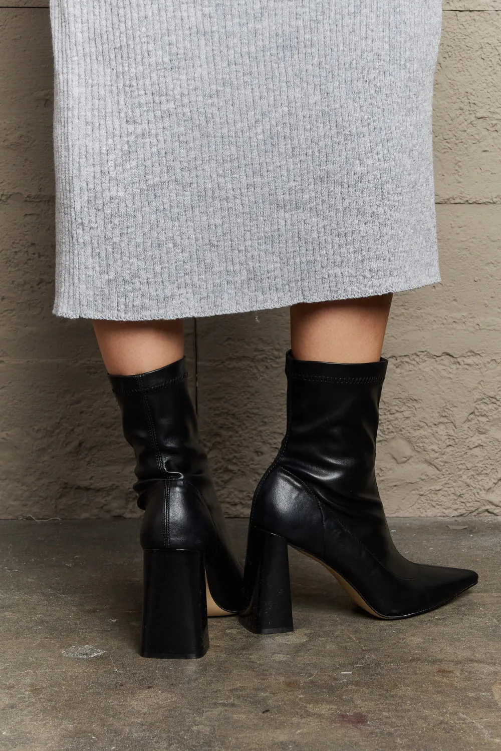 Stacy Block Heel Sock Boots (Online Only)