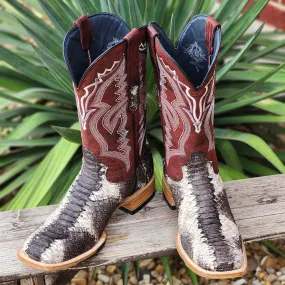 Tanner Mark Men's Python Satin Slate Boots