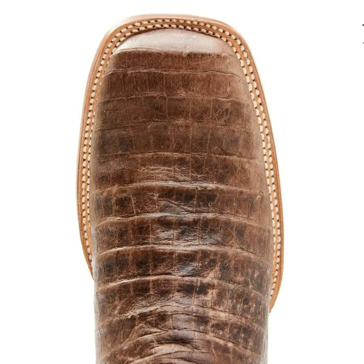 Tanner Mark Men's Ruston Print Caiman Belly Square Toe Boots Brown TM207006