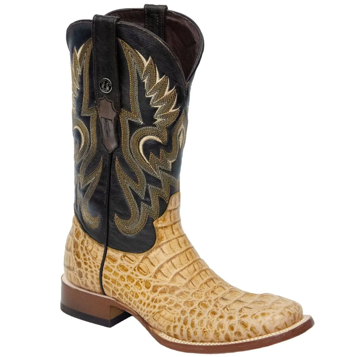 Tanner Mark Men's Vaughn Print Caiman Hornback Square Toe Boots Orix TM205535