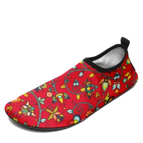 Thorny Path Red Kid's Sockamoccs Slip On Shoes