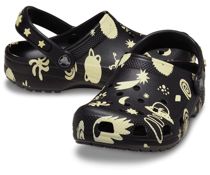 Toddler Classic Glow-in-the-Dark Space Clog - Black
