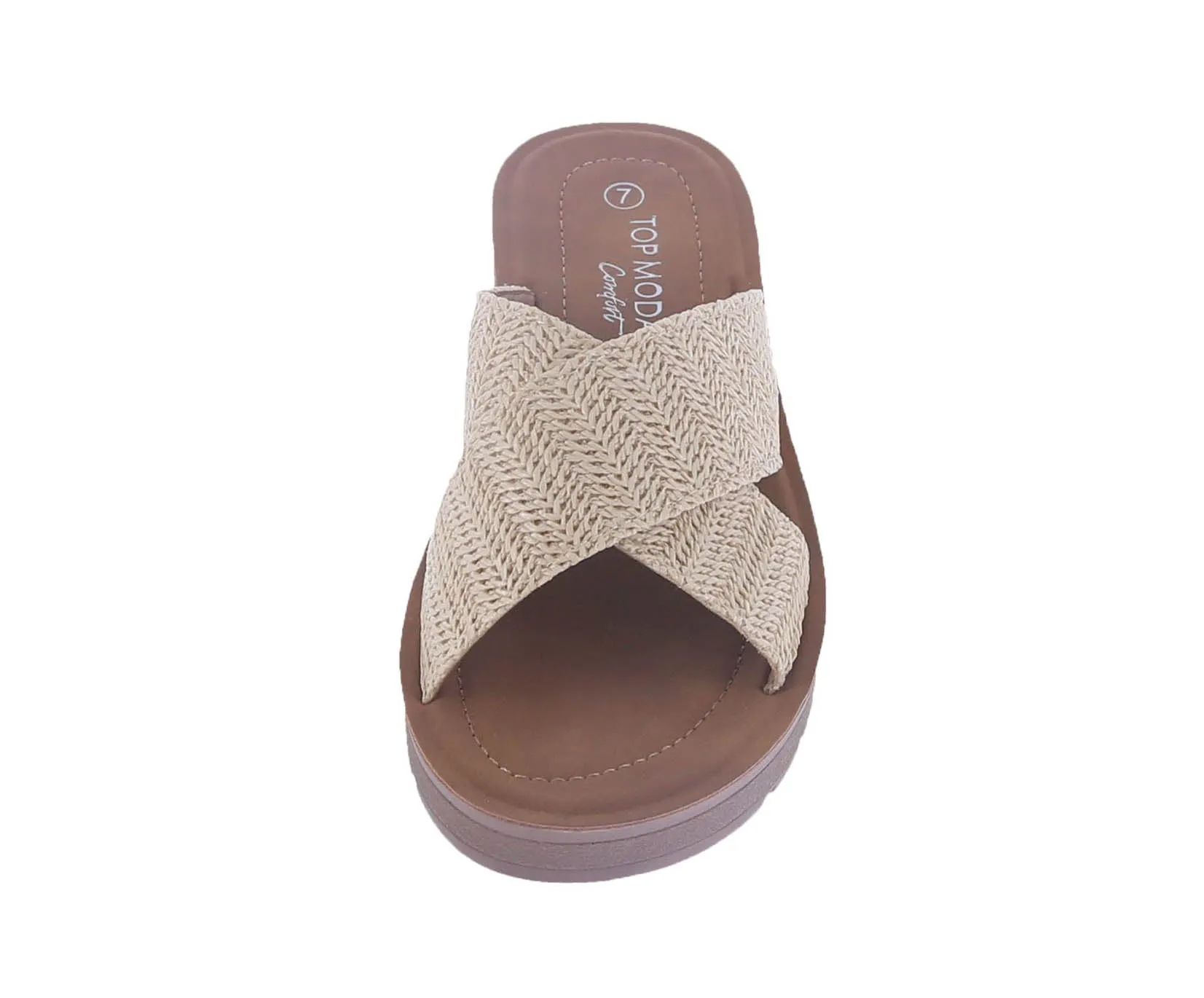 WOMAN'S SHOES BEIGE RAFFIA SANDAL FOREST-16