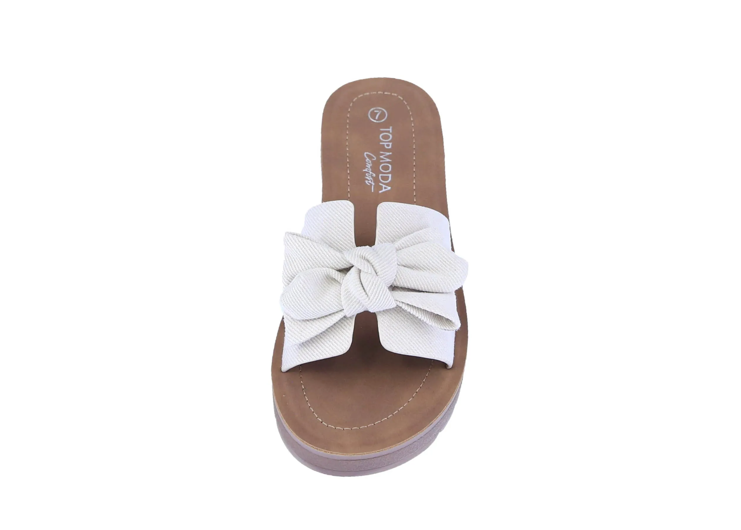 WOMAN'S SHOES IVORY DENIM LEATHER SANDALS SUSIE-38