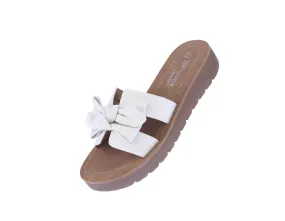 WOMAN'S SHOES IVORY DENIM LEATHER SANDALS SUSIE-38
