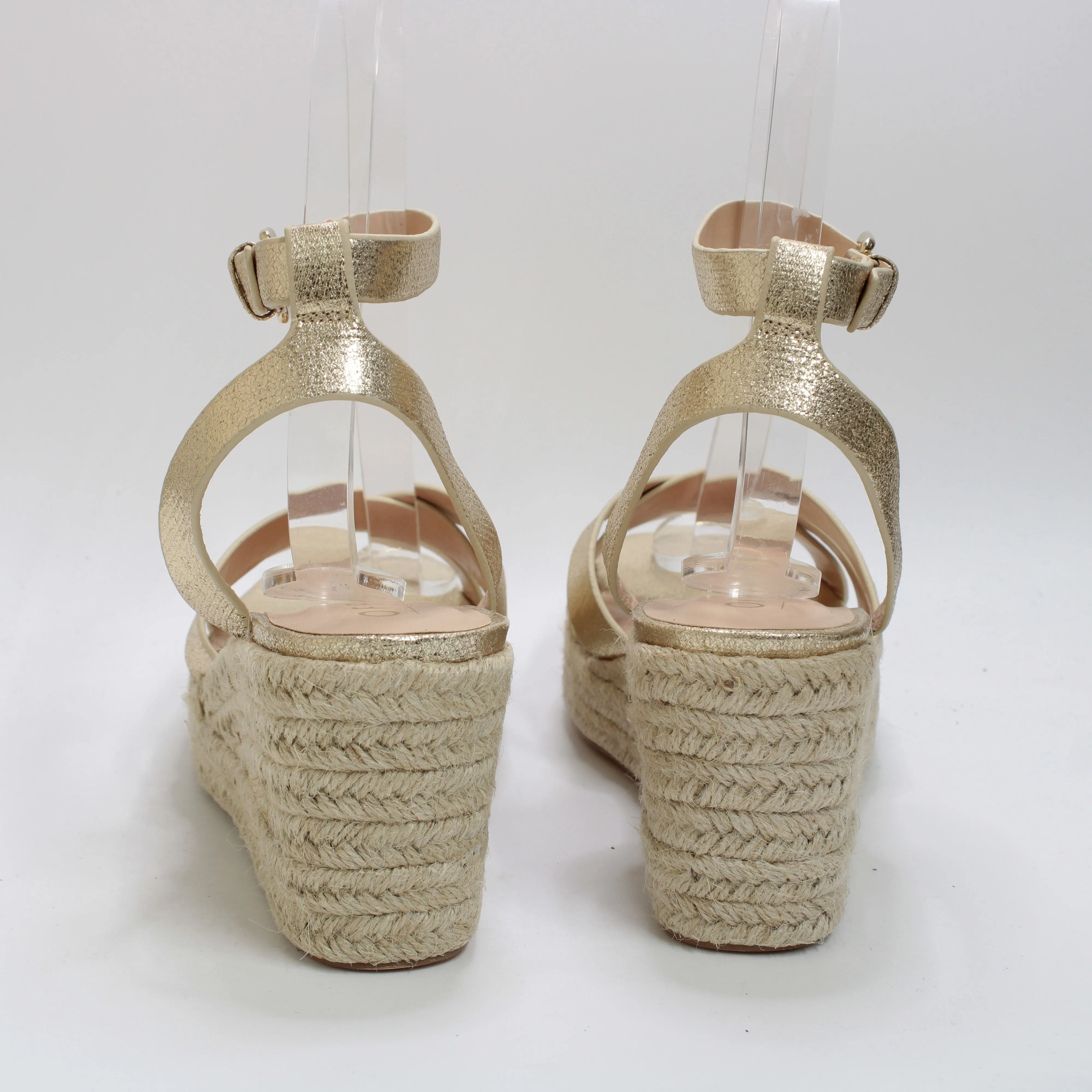 Womens Office Martina Multi Strap Mid Espadrille Wedges Gold
