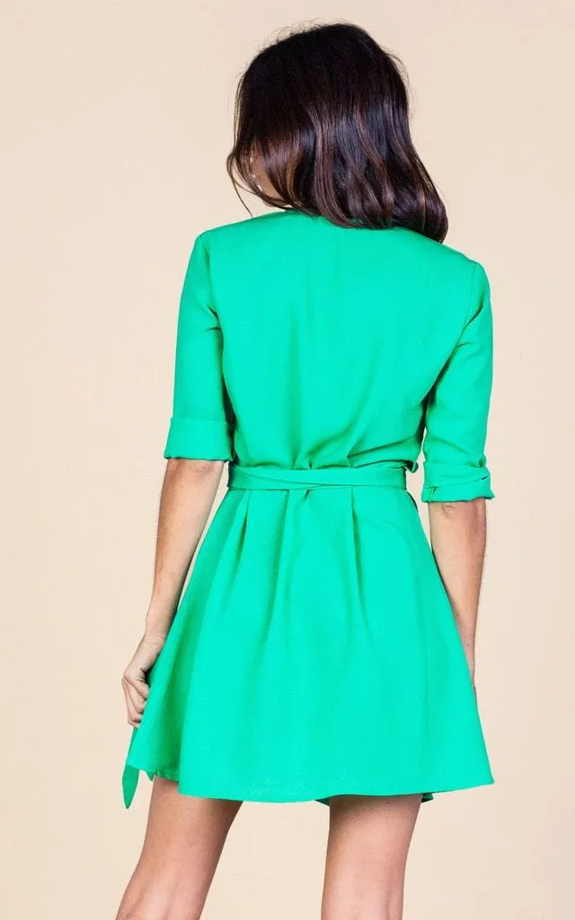Zeina Mini Dress in Wild Green